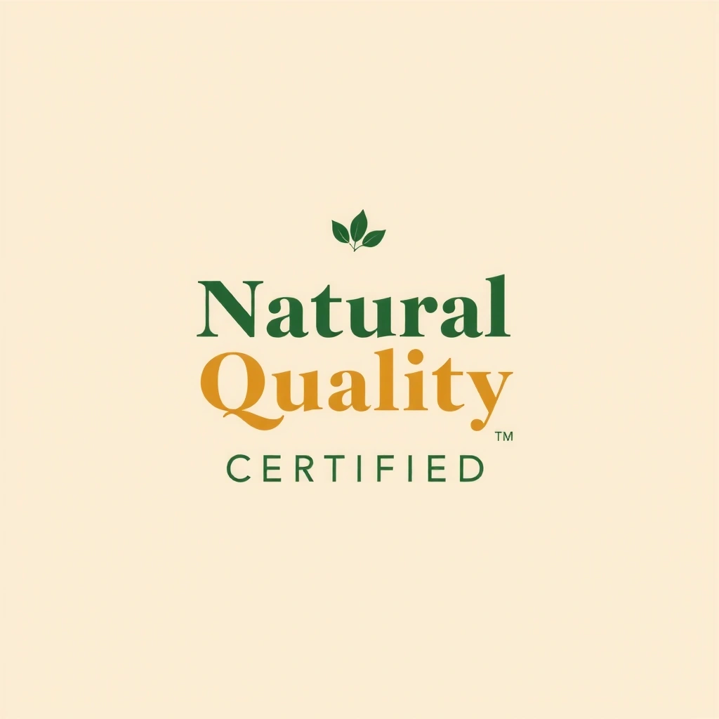 Logotipo de certificación de calidad natural.