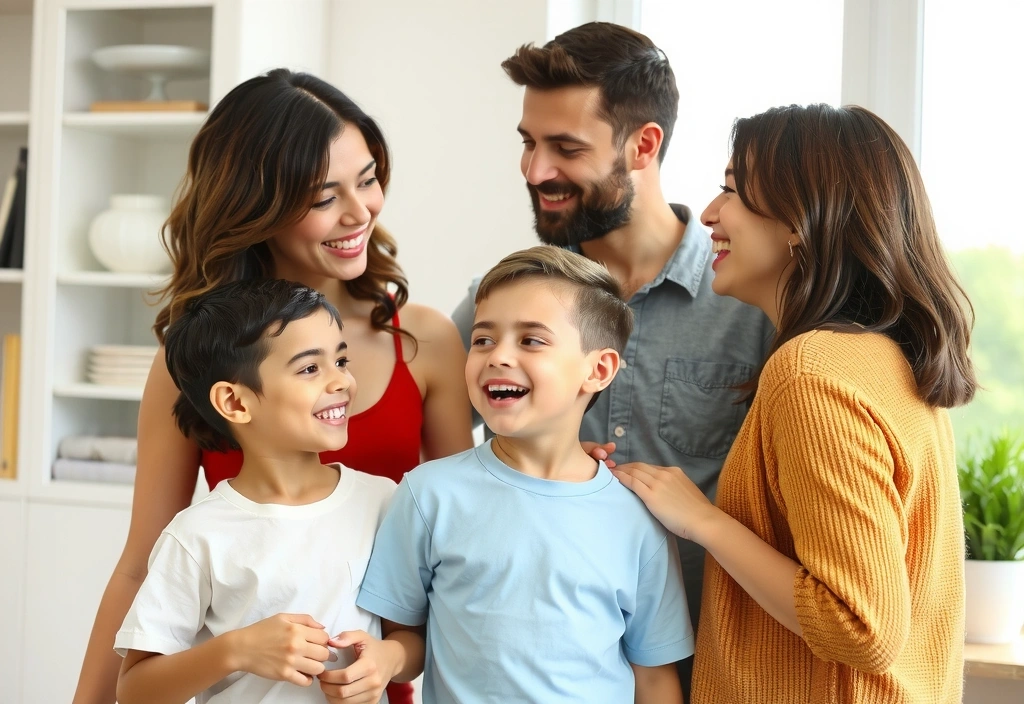 Familia feliz y saludable, sin preocupaciones por enfermedades